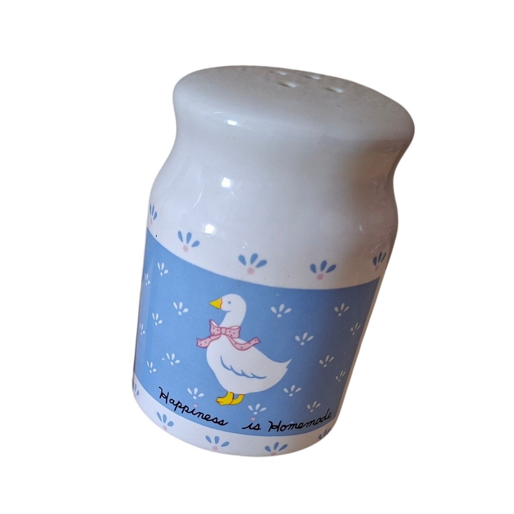 Country‎ Goose Salt or Pepper Shaker Blue - Happiness is Homemade - Vintage 1987